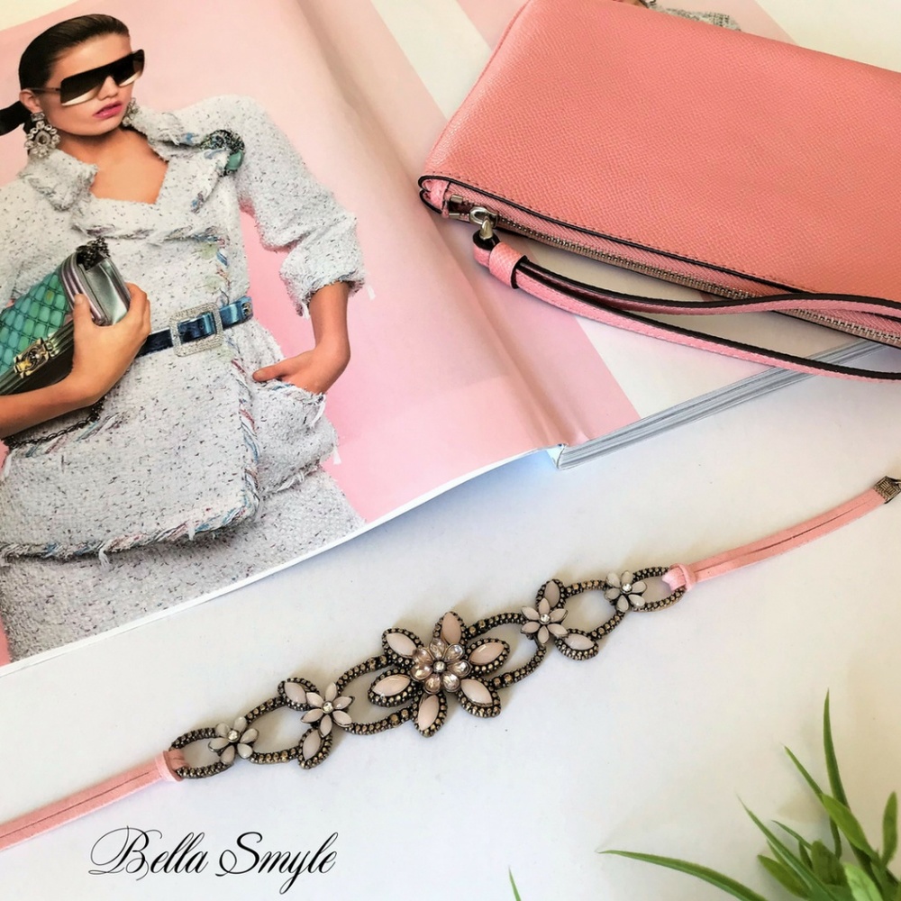 Classy Vintage Choker Flower Pink Necklace